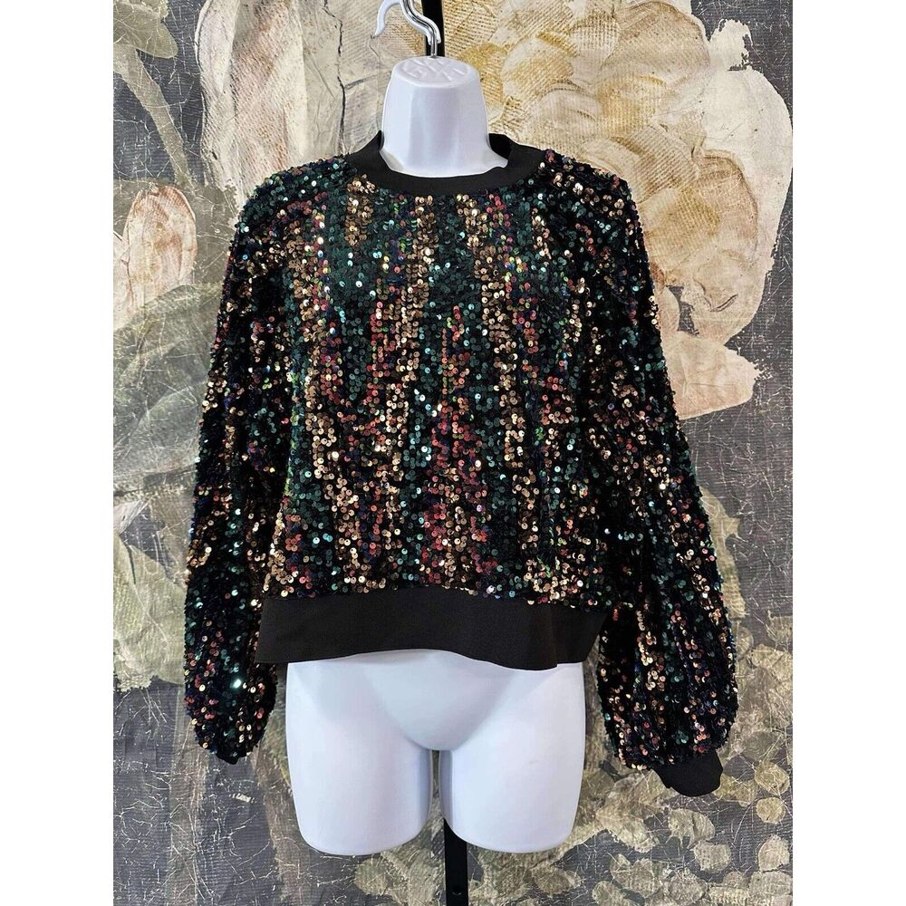 NWT Anthropologie Stella Nova Sequin Top Size 2 - Picture 7 of 11